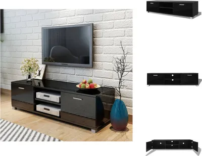 Produktbild von vidaXL TV-Schrank Hochglanz-Schwarz 140x40,5x35 cm -  TV-Möbel