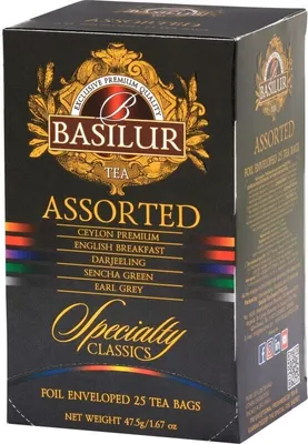 Produktbild von Basilur-CEYLON ORANGE PEKOE, ENGLISH BREAKFAST - 100% schwarzer Tee 25 Stück.