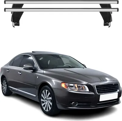 Image de Menabo Barres de toit Transversales pour Volvo S80 2006-2016 Alu Gris ABE 2x