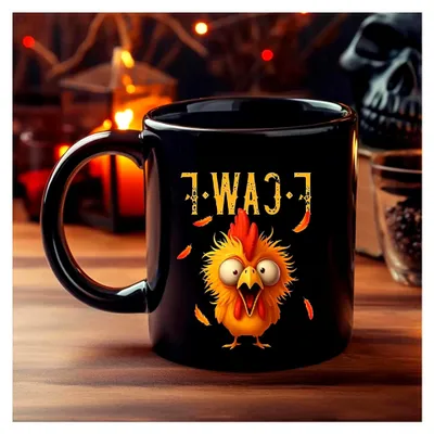 Produktbild von Lustige Hühner Tasse - 350ml Keramik Kaffeetasse mit Hühnermotiv