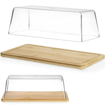 Produktbild von Bambus-Präsentationstablett für Buffet mit Deckel 320 x 160 x 110 mm - Hendi 523841