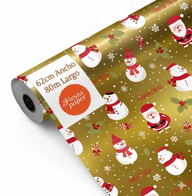 Geschenkpapierrolle Schneemänner 62 cm x 80 m robust