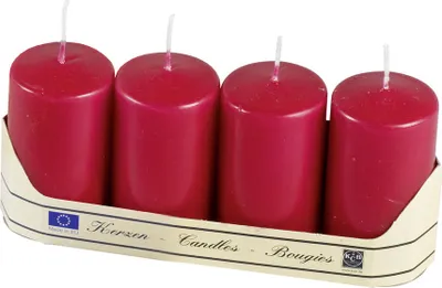 Obrázok produktu pre KCB 565 432 21 KCB Sviečka na stĺpik "Advent", Ø 5 x 9 cm, bordová (4 ks)