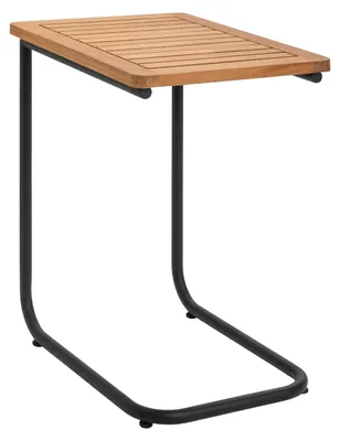 Produktbild von Dehner Beistelltisch Milo, Outdoor Tisch, 55 x 47 x 35 cm, FSC®-es Teakholz / Zink pulverbeschichtet, schwarz / braun