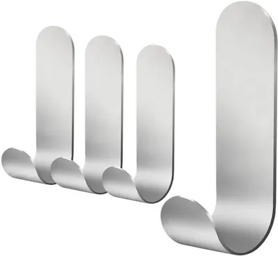 Immagine prodotto di Set Azomor con 4 ganci autoadesivi in acciaio inossidabile per cucina e bagno
