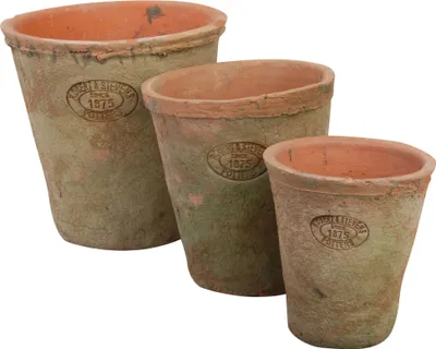 Produktbild von Esschert Design Aged Terracotta 3-er Topfset rund; AT01