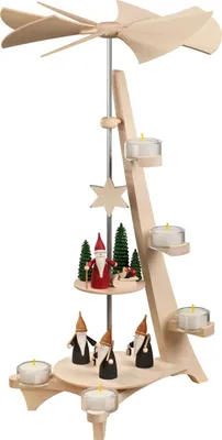 Obrázok produktu pre Stolový pyramídový poľovnícky škriatok s čajovými lampičkami ŠxVxH 31x50x27cm NOVINKA