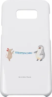 Produktbild von Mr. & Mrs. Panda Samsung Galaxy S8 plus Handyhülle  Maus Pinguin Geburtstag - Weiß - Geschenk, Handy, Case, Geburtstagsgeschenk, Happy Birthday, Cover, Hülle