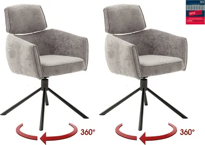 Produktbild von Armlehnstuhl >QUEBEC< (2-er Set) in Taupe, Polyester - 60x92x64cm (BxHxT)