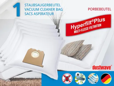 Produktbild von Dustwave®  1 Staubsaugerbeutel für Baur 340.527 / 340-527 -  hocheffizient mit Hygieneverschluss -   Germany