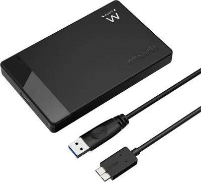 Produktbild von Ewent EW7049, HDD / SSD-Gehäuse, 2.5", SATA, Serial ATA II, Serial ATA III, 5 Gbit/s, USB Anschluss, Schwarz