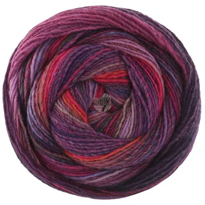 Produktbild von Lana Grossa GOMITOLO INTENSO 200 g Dochtgarn mit unregelmäßigem Ringeleffekt 700 m Farbe 233 - Pink/Fuchsia/Rosa/Erika/Graulila/Orchidee/Kobaltblau