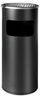 Immagine prodotto di Posacenere da terra Relaxdays con cestino, metallo, 30 l, colonna per fumatori, dimensioni: 60,5 x 23,5 cm, cestino interno estraibile, nero