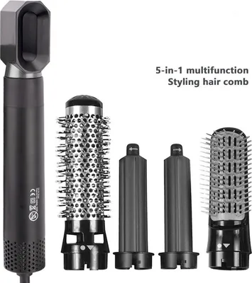 Immagine prodotto di INF Spazzola ad Aria Calda 5 in 1: Styler Multifunzione per Capelli con Temperatura Regolabile Nero