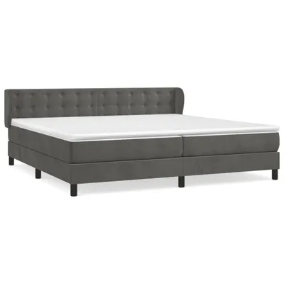 Produktbild von vidaXL Boxspringbett mit Matratze Dunkelgrau 200x200 cm Samt