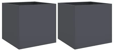 Zdjęcie produktu dla vidaXL Sadzarka 2 szt. Antracyt 42x40x39 cm Stal
