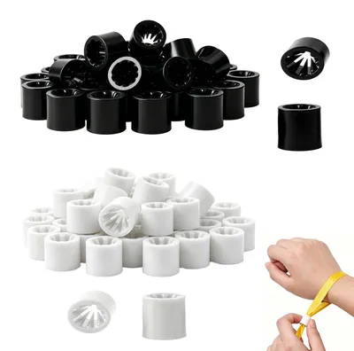 Kunststoff-Verschlüsse für Armbänder, 100 St., schwarz/weiß