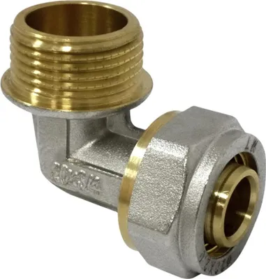 Produktbild von Klemmring Schraubfitting für Verbundrohr PEX, Winkel 90° Ø20 x AG 3/4"