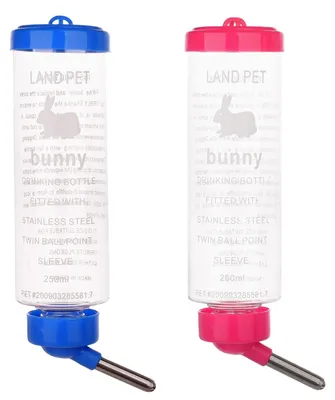 2er-Set Hamster Trinkflasche, 250 ml, Kunststoff, für Kleintiere