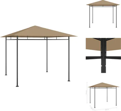 Produktbild von vidaXL Pavillon 3x3x2,7 m Taupe 180 g/m² - Pavillons & Partyzelte
