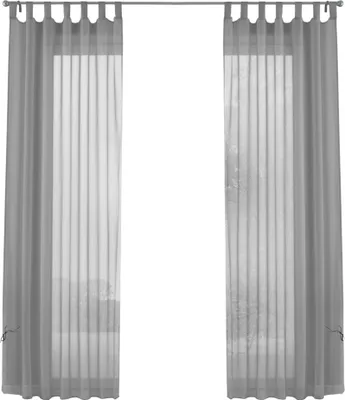 Produktbild von 2er-Pack Gardinen Transparent Vorhang Set Wohnzimmer Voile Schlaufenschal mit Bleibandabschluß HxB  245x140 cm Grau 61000CN