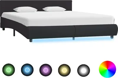 Obrázok produktu pre vidaXL Posteľný rošt s LED čierna Imitácia kože 160 x 200 cm
