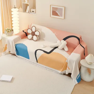 Obrázok produktu pre Dekoračná deka s volánmi, 180 x 130 cm, v boho štýle, vhodná do obývačky a spálne