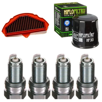 Immagine prodotto di Kit di manutenzione per Kawasaki ZX-10R 1000 E Ninja 2008-2009: filtri e candele di accensione di pamoto - Nuovo