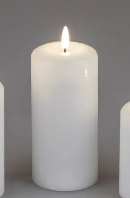 Produktbild von LED Kerze KLASSIK weiß H. 15cm D. 7,4cm mit Timerfunktion Formano WA