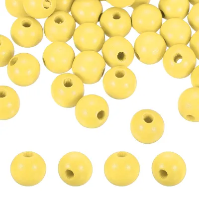 Holzkugeln 16 mm gelb, 100 Stück, 4 mm Loch, DIY-Basteln