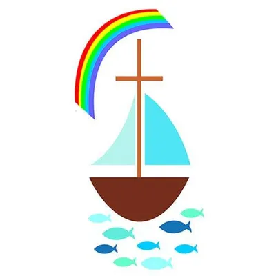 Produktbild von Wachsmotiv "Segelboot mit Regenbogen"