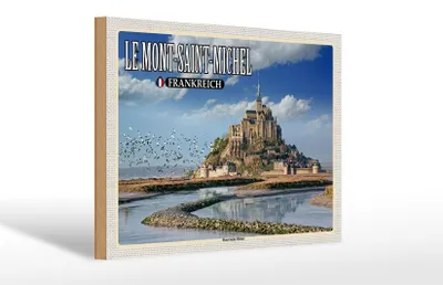 Produktbild von Holzschild Reise 30x20cm Le Mont-Saint-Michel Frankreich