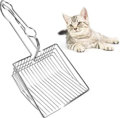 Produktbild von Famanu Katzenstreuschaufel mit tiefem Sieb - Aluminium