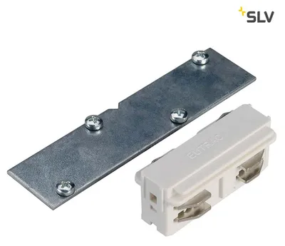 Productafbeelding van SLV 1001539: Eindstuk voor inbouwrail, geschikt voor 3-fasen systemen, verkeerswit, elektrisch en mechanisch