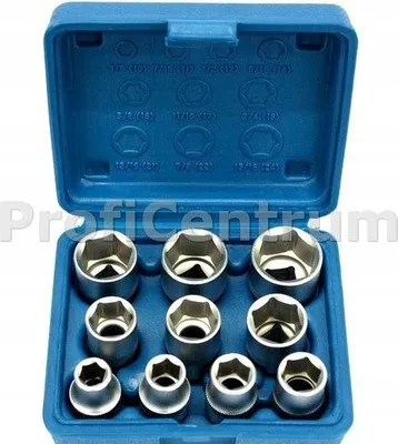 Produktbild von Steckkopf 1/2", 6-kant, 3/8" - 15/16", Set mit 10 Teilen