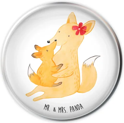 Produktbild von Mr. & Mrs. Panda waschbeckenstöpsel Fuchs Mama - Weiß - Geschenk, Umarmen, Schoß, Stöpsel, Abfluss-Stopfen, Papa, stopfen waschbecken, Tochter, Ablaufstopfen