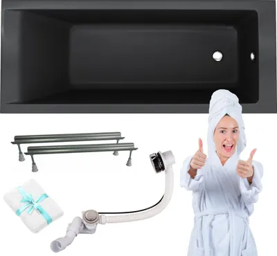 Produktbild von Aqua For You | Kronos Slim Badewanne - 170x70cm - Antibakterielle Beschichtung - Einfach Zu Reinigen - Automatischer Syfon