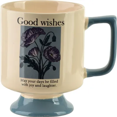 Image de Tasse en porcelaine Rejka, 300 ml, 8 x 11,5 x 10,5 cm, beige/bleu, 1 pièce