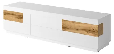 Produktbild von Lowboard TV-Unterschrank Silke 206x50x53cm wotan eiche weiß hochglanz (18735)