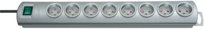 Productafbeelding van Brennenstuhl Primera-Line stekkerdoos met 8 stopcontacten, 2 meter kabel, zilverkleurig