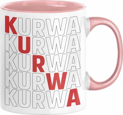 Produktbild von Kurwa Tasse Polen Polska Kaffee-Becher (Rosa)