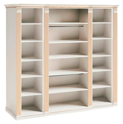 Produktbild von Weißer Stilvoller Schrank Designer Holz Schlafzimmer Luxe Möbel Regale