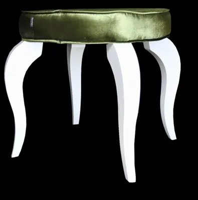 Obrázek produktu pro Casa Padrino Barokní stolička zelená / bílá - Designová kulatá stolička - kvalita - Stolička