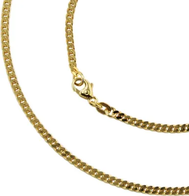 Produktbild von 2,4mm Flachpanzer Armband aus 14Kt 585 Gold Gelbgold diamantiert 18,5cm