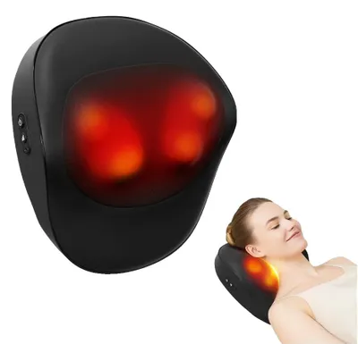 Immagine prodotto di Massaggiatore, massaggio Shiatsu 3D, funzione di riscaldamento regolabile, nero, spina UE