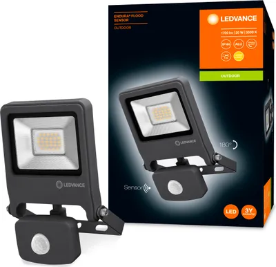 Zdjęcie produktu dla Naświetlacz LED Reflektor Zewnętrzny Lampa 20W 1700lm 3000K IP44 Szary Z Czujnikiem Ruchu i Zmierzchu Endura Ledvance