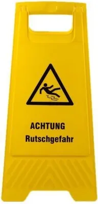 Produktbild von 5x Warnschild "Achtung Rutschgefahr" gelb beidseitig bedruckt ca. 61 cm hoch