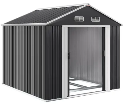 Productafbeelding van Tuinschuur Zwart Metaal 257x312x177,5 cm