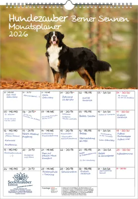 Produktbild von Hundezauber Berner Sennen Planer DIN A3 Kalender für 2026 Welpen und Hunde - Seelenzauber