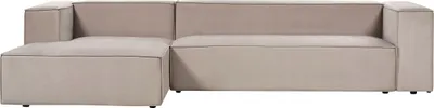 Produktbild von BELIANI Ecksofa Taupe Samt L-förmig 3-Sitzer Sofa mit Chaiselongue Rechtsseitig Wohnzimmermöbel Modern Wohnzimmer Ausstattung Wohnecke Sitzecke